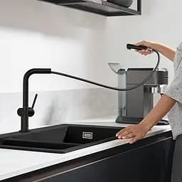 Змішувач Hansgrohe Talis 270 1jet кухонний з витяжним виливом Sbox 72809670 Black Matt Чорний матовий - мініатюра 4