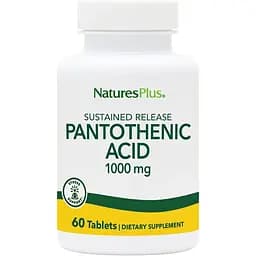 Пантотеновая кислота (Витамин B5) Nature's Plus 1000 мг 60 таблеток