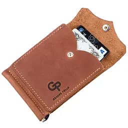 Шкіряний затиск для купюр GRANDE PELLE 8х9х1 см acs0015759 - мініатюра 3