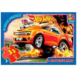 Пазл детский "Hot Wheels" G-Toys FW701, 35 элементов
