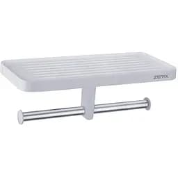 Паперотримач подвійний з полицею Zerix A8003 ZX2813 Хром