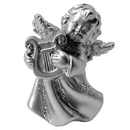 Новорічна підвіска MIS LT Янгол з арфою 3,5х2,5х5 см срібний