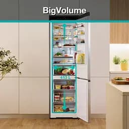 Холодильник Gorenje з нижн. мороз. камерою, 203х66х60см, 2 двері, 257(121) л, А+, Total NF, Зона св-ті, Інвертор, Зовн. Дисп, Wi-Fi, Чорний - мініатюра 5