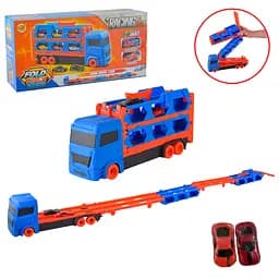 Трейлер с машинами MH-156, 2 машинки в наборе, трейлер раскладывается, в коробке (6975668061134) Вид 2