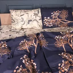 Комплект постільної білизни MirSon Gentle Flora Бязь 220х240 см синьо-бежевий (2200012434147) - мініатюра 2
