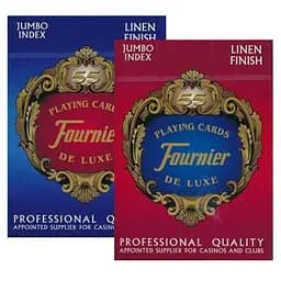 Карты игральные Fournier 818 Linen Finish Jumbo Index (red blue) (ВР_КИФ818)