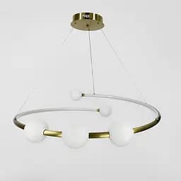 Дизайнерська латунна LED люстра з акриловими кульками Ø 80 см Line.F MJ 76-800 AB