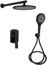 Душова система універсальна Qtap Slavonice Black Matt прихованого монтажу QTSLA113BLM45900