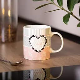Чашка порцелянова Love 400 мл, рожевий з білим Liling Rongxiang Ceramic RX-N240143PKV - мініатюра 14
