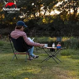 Розкладний туристичний стіл полегшений Naturehike NH19Z027-Z сітка-карбон (Чорний) - мініатюра 3