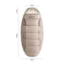 Спальний мішок овальний Naturehike PS200 NH20MSD03 правий бежевий - мініатюра 4