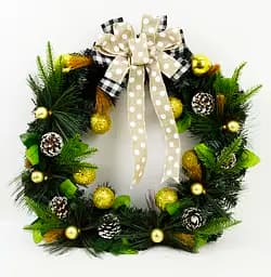 Вінок новорічний "Золоті кульки" D50см 21B105LX