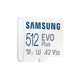 Карта пам'яті Samsung 512 GB microSDXC Class 10 UHS-I U3 V30 A2 EVO Plus+SD Adapte (MB-MC512SA/EU) - мініатюра 3
