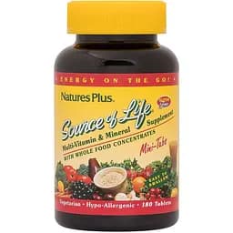 Вітаміни та мінерали Natures Plus Source of Life Multivitamin & Mineral, 180 міні таблеток
