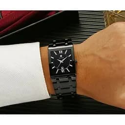 Класичний водостійкий кварцовий годинник Wwor Chain black - мініатюра 4