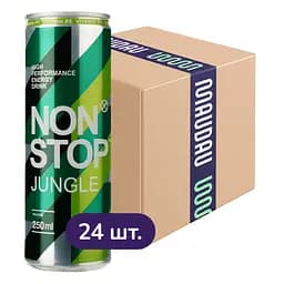 Упаковка энергетического напитка Non Stop Jungle безалкогольный 6 л (0.25 л х 24 шт.)