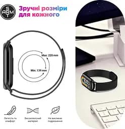 Ремінець ArmorStandart Milanese Magnetic Band для Xiaomi Smart Band 8 / 9 / 10 Titanium Grey (ARM69918) [94762] - мініатюра 4