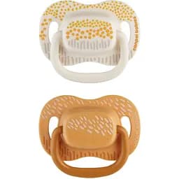 Пустушка силіконова Canpol babies Mountains симетрична 0-6 місяців жовта 2 шт. (34/930_yel)