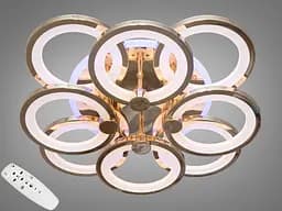 Стельова LED люстра з пультом і LED підсвічуванням, 125W, золото