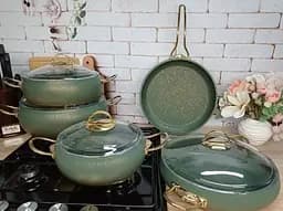 Набір каструль O.M.S. Collection 3024 для індукційної плити Зелений (Туреччина) - мініатюра 5