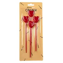 Свічки Серце червоні 4 шт 3 см