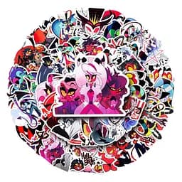 Стікерпак Пекельний Бос і Готель Хазбін Набір наклейок GeekLand Helluva Boss and Hazbin Hotel 50 штук