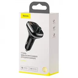 АЗП FM модулятор Baseus S-13 36W (2USB-A/1C) (CCMT000101) Чорний - мініатюра 5