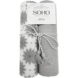 Набір рушників Soho Snow Grey бавовна 100% 40х60 см 2 шт. стрічка (BS 45542A)