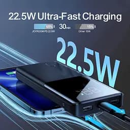 Універсальна мобільна батарея Joyroom 10000mAh 22,5W PD,QC3.0 2xUSB-A Micro USB USB-C In/Out Black (JR-QP191) - мініатюра 3