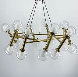 Сучасний світильник з регулюючими ріжками з плафоном з подвійного скла Line.F Колір корпусу Латунь