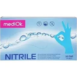 Нитриловые перчатки MediOk Nitrile голубые
