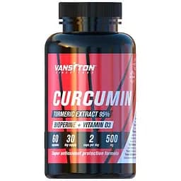 Натуральная добавка Vansiton Curcumin Bioperine Vitamin D3, 60 капсул