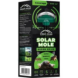 Отпугиватель кротов и грызунов Profi Plus Solar Mole super spike на солнечной батарее 800 м (63038)
