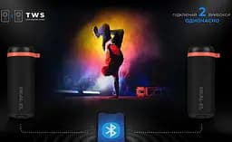 Портативна колонка REAL-EL RX711 10 W Bluetooth TWS, RGB, Black - мініатюра 10