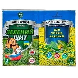 Инсектицид с биостимулятором Зеленый щит для огурцов и кабачков Agromaxi 12 мл + 3 мл (53419)