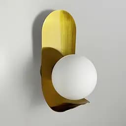 Бра із білим плафоном у латунному корпусі 25х12 см Line F Арт. W 083/1 AB 