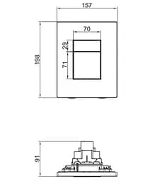 Панель змиву пластикова Koer KT-0607-03 157x198x3mm, кнопка квадратна біла KR5714, Білий - мініатюра 2