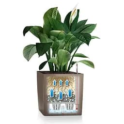 Вазон Lechuza Cube Premium 50 срiбний металік (16568) - мініатюра 3