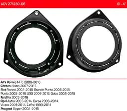 Проставки під динаміки 100-120 мм / 4"-5.25" ACV 271230-06 для автомобілів Alfa Romeo, Citroen, Fiat, Ford, Opel, Peugeot - мініатюра 5