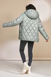 Трендова стьобана куртка для вагітних на кнопках з бічним розширювачем S Noa Юла Мама Оливковий - мініатюра 4
