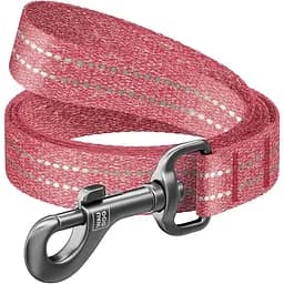Повідець для собак Waudog Re-cotton, світловідбивний, M, 150х2 см, червоний