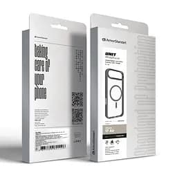 Чехол Apple iPhone 17 Air, Unit MagSafe, серый, прозрачный, магсейф, противоударный, магнитный, панель-накладка с поддержкой MagSafe, с поддержкой беспроводной зарядки, TPU+PC, защита всего корпуса, ударопрочный, ArmorStandart (ARM86309) - мініатюра 6