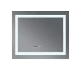 Дзеркало Mixxus WARM MR02-80x80 з LED Touch, Anti-fog, димером, регулюванням яскравості, годинником (MI6934) - мініатюра 2