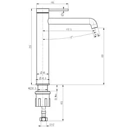 Змішувач для умивальника TOPAZ LOFT TLF 32203-H75-C хромований високий для ванної кімнати з двома шлангами - мініатюра 7