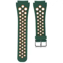 Силиконовый перфорированный ремешок Watchbands для Samsung Galaxy Watch 3 45mm - зелено-оранжевый (WB008GREENORANGE-2021-3)