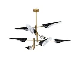 Люстра стельова LED Levistella 761V1019-8 BK, 8 плафонов, E14, бронза + чорний, сучасний стиль, 1220x780мм
