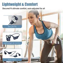 Кісткові бездротові навушники для спорту та бігу Eson X-81 з активним шумоподавленням, HD-мікрофоном, та вологозахистом IPX5 сірий - мініатюра 3