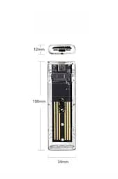 Зовнішня кишеня XON MemoryCase для M.2 NVMe (PCIe) USB 3.1 Type-C Прозора (XSC2C13NV1PT 6303) - мініатюра 3