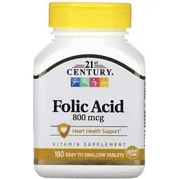 Фолиевая кислота 21st Century Folic Acid 800 мкг 180 таблеток