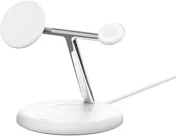 Зарядний пристрій бездротовий 3в1 Magnetic Adjustable Pad Qi2 15Вт білий Belkin teh0018779